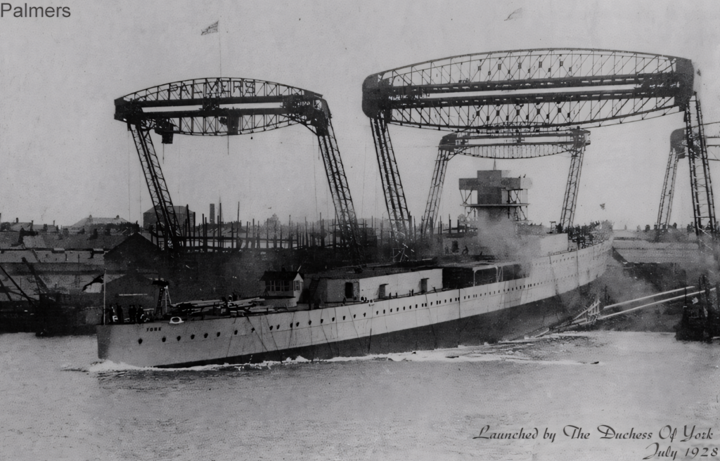 the launch of HMS Cruiser "York"